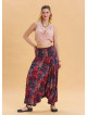 Red Bohemian Shalwar with Elastic Waist and Gipe Detail 4536